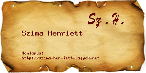 Szima Henriett névjegykártya